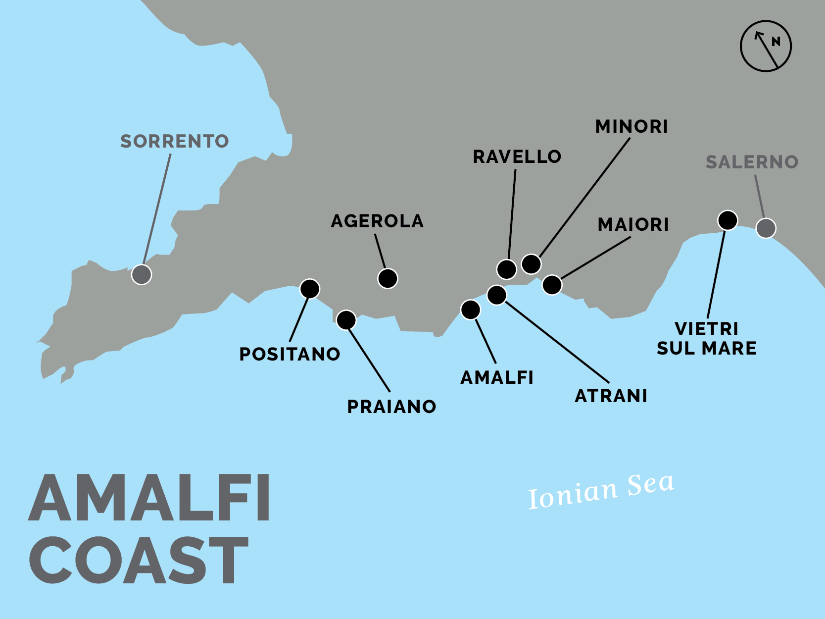 Amalfi Coast Map Explore The World's Divine Coast
