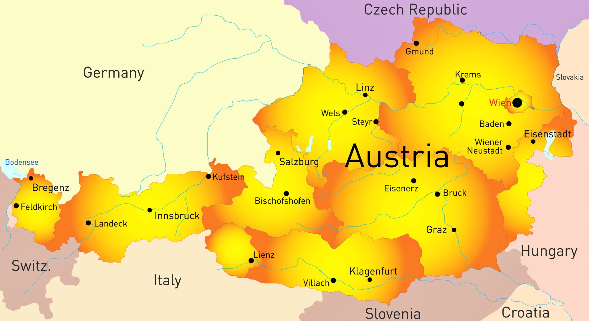 Map Of Austria - Regions, Cities, And Must-See Points Of Interest